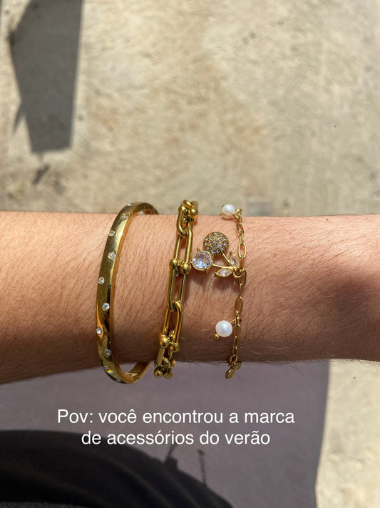Conjunto Gold Pulseiras
