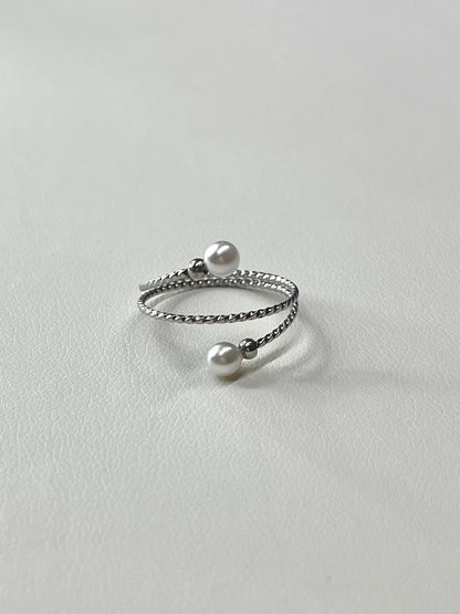 Anéis Silver em Pérola